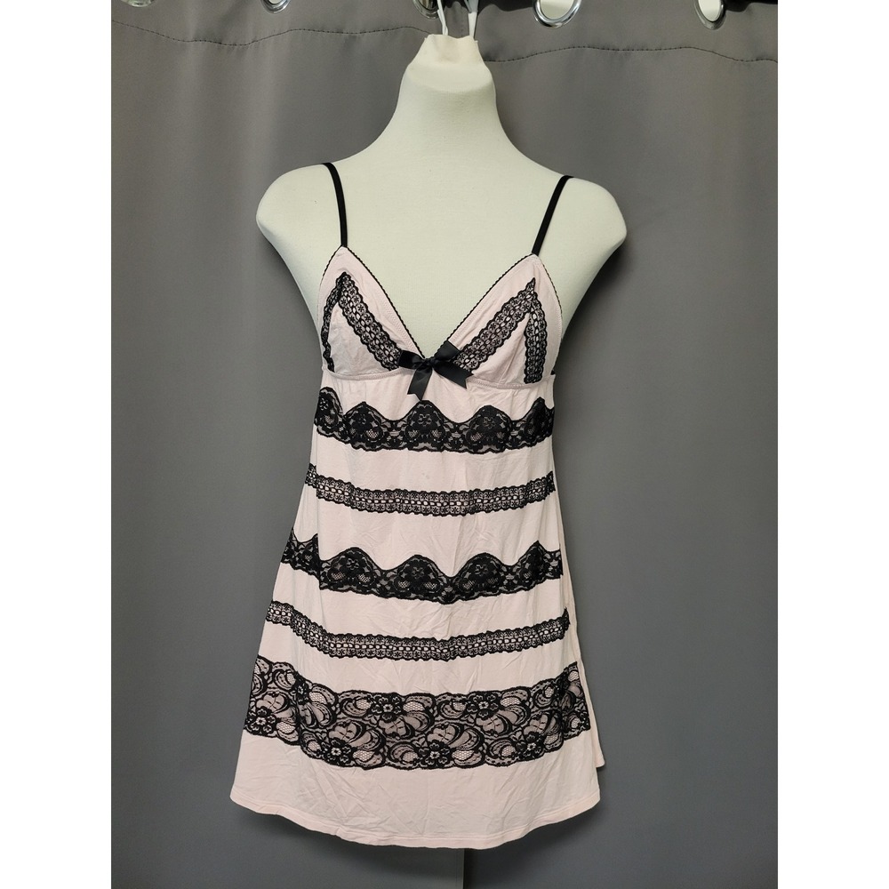 Victoria's‎ Secret Sexy Little Things Babydoll Pink Black Lace Chemise S/P 2012